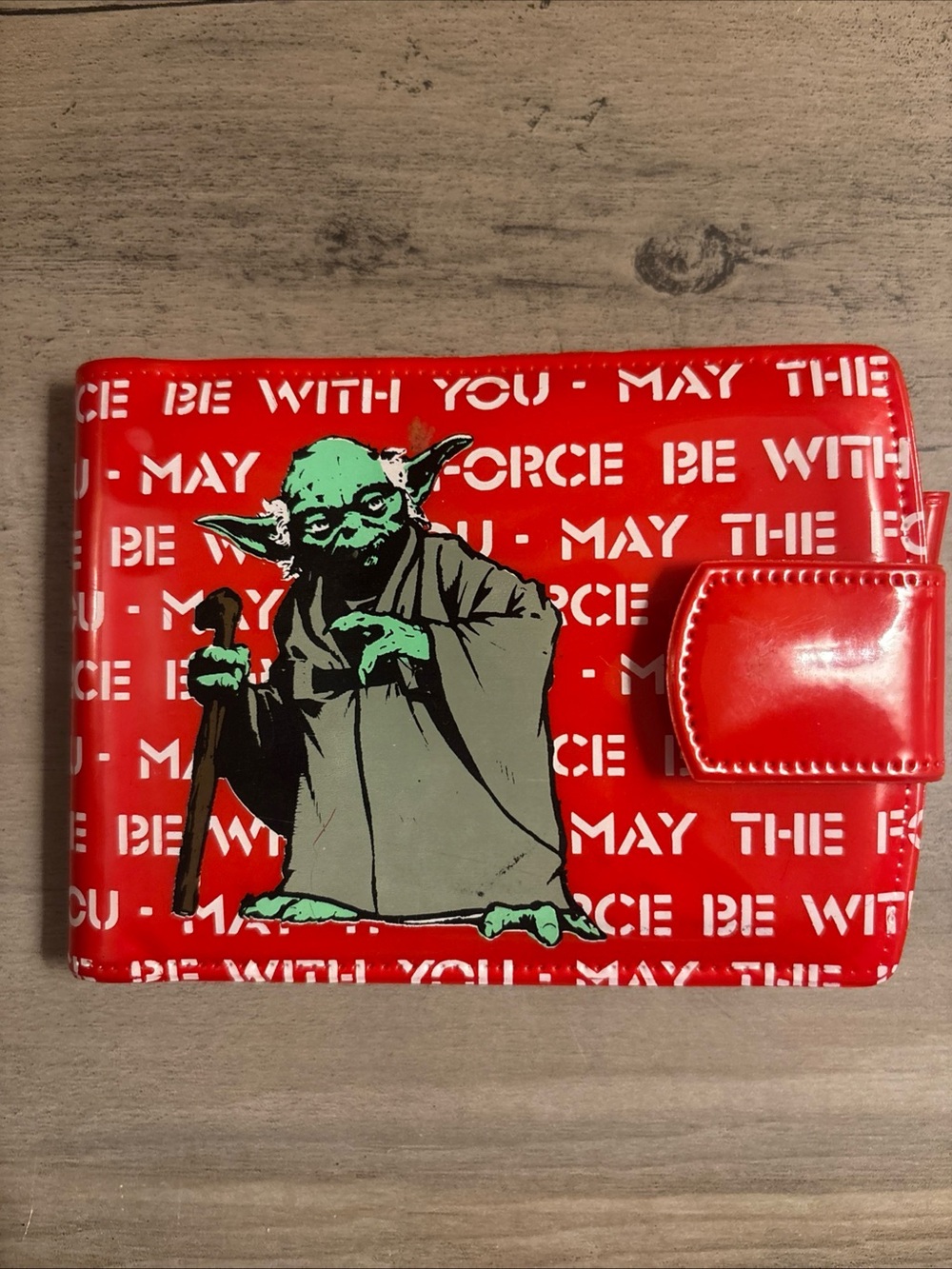 Vtg Star Wars Adam Joseph Return Jedi Yoda May the force be with you snap Wallet